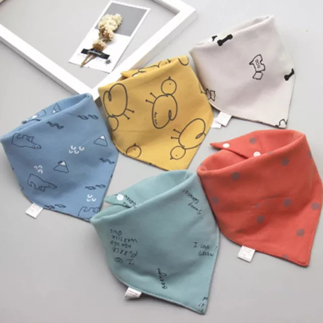 5Pcs/Set Baby Triangle Double Cotton Boys Girls Feeding Smock Infant Burp Cloth