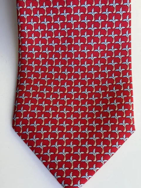 Salvatore Ferragamo Silk Classic Tie Mini Coconut Palm Trees Red 2