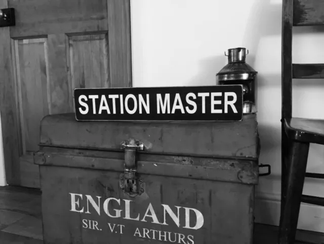 STATION MASTER SIGN Vintage Old Style British Rail Platform GWR STEAM 2