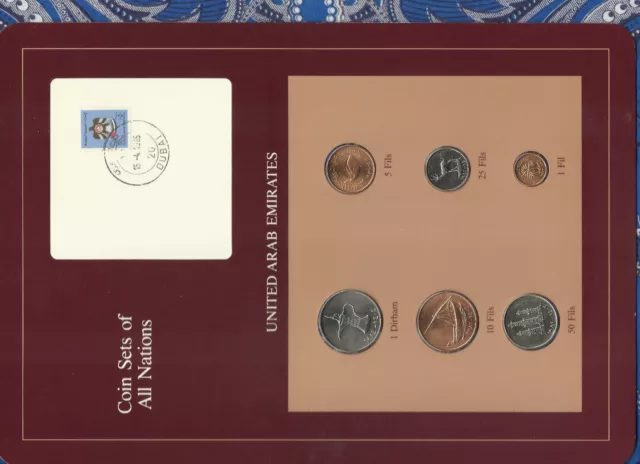 Coin Sets of All Nations UAE United Arab Emirates UNC 1973-1984 15-4-1985