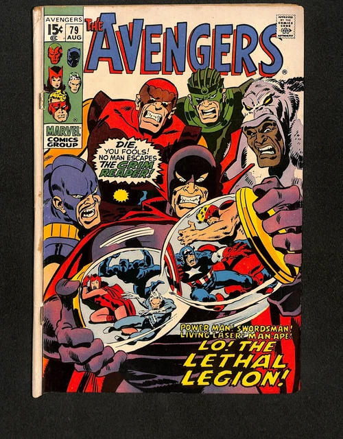 AVENGERS #79 GRIM Reaper! Swordsman! Power Man! Buscema Cover! Marvel ...