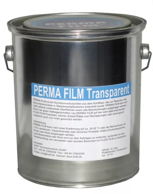 3 Liter Perma Film transparent- HODT - Rostschutz Unterbodenschutz