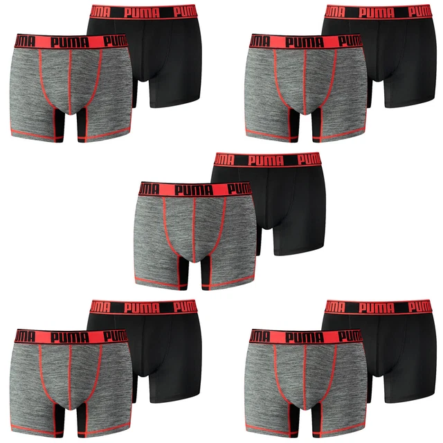 10 LOT DE Puma Homme Active Grizzly Mélange Boxer sous-Vêtements