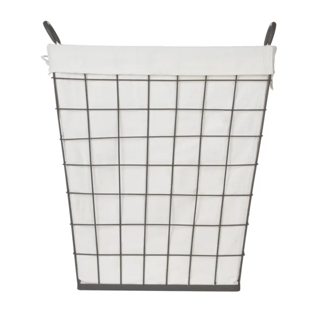 Heavy-Gauge Wire Laundry Basket, Dark Zinc, 20 in x 15 in x 25 in