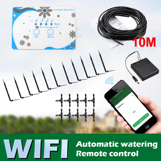 HOME AUTO SELF-WATERING Drip Irrigation System Timer Sprinkler 10M Hose ...