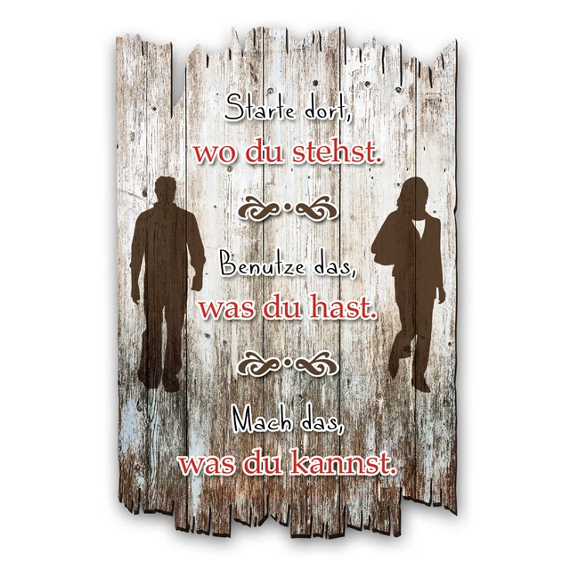 WANDBILD ZITAT LANDHAUS Shabby aus Holz mit Spruch und Motiv WandDeko