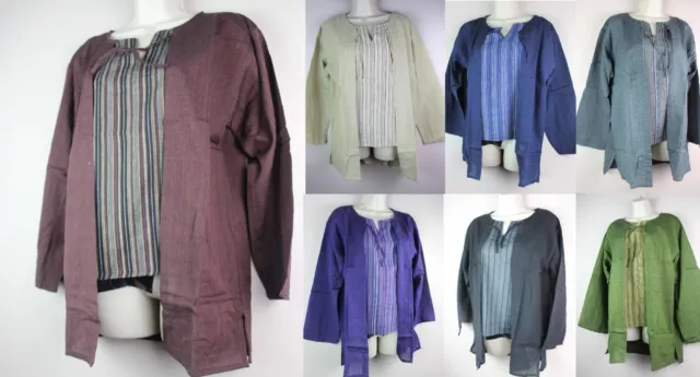 HANDMADE Vintage Cotton Retro Shirt Kurta Top Festival Boho Kimono Hippie S23