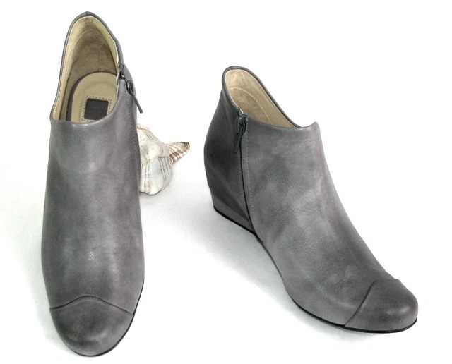M + F GIRBAUD - Bottines low boots compensées SKIN cuir gris dye 40 - NEUF BOITE