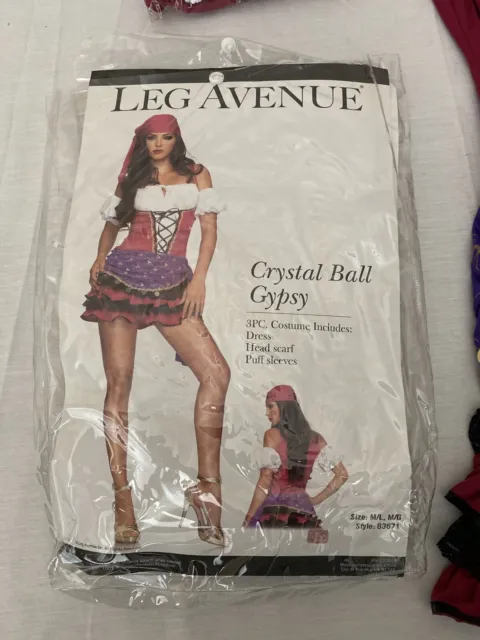 Crystal Ball Gypsy Costume Leg Avenue 83671, Adult 3 Piece NO ARM SLEEVES SZ M/L