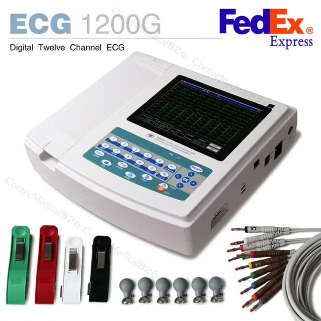 Touch 12 Channel Electrocardiograph ECG EKG Machine ECG1200G Touch Screen