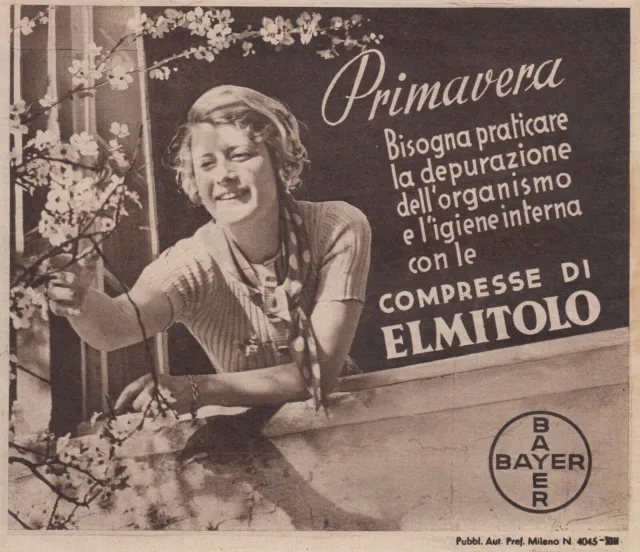 V3267 ELMITOL tablets - Bayer - 1937 advertising - Vintage advertising