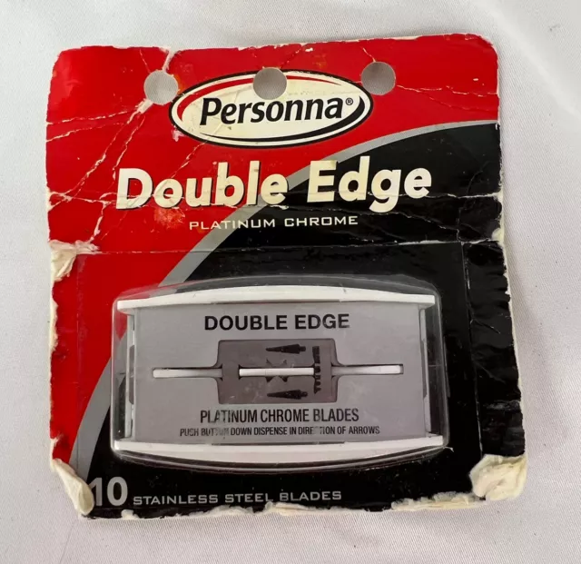 NUEVAS CUCHILLAS DE AFEITAR SELLADAS Personna Platinum Cromo Doble Borde - 10 quilates - 1 paquete