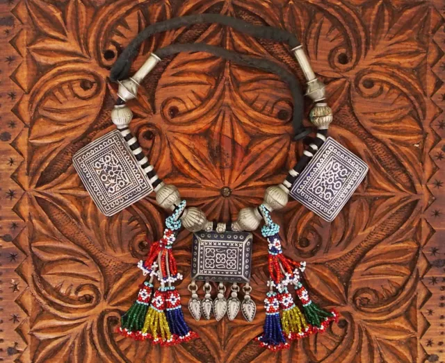 Antik orientalisch Emaille Kette antique enamelled necklace Multan Pakistan 18/1 2