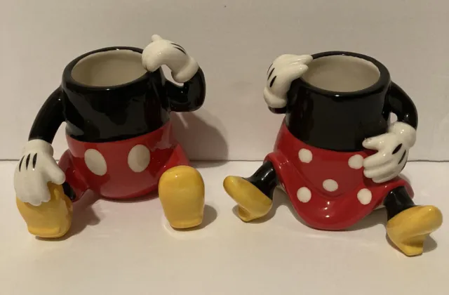Disney Theme Parks Mickey And Minnie Mouse Collectible Shot Glass (Pair) Rare
