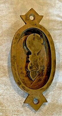 Antique Brass Recessed Swing Key Hole Cover Escutcheon Pocket Door Furniture