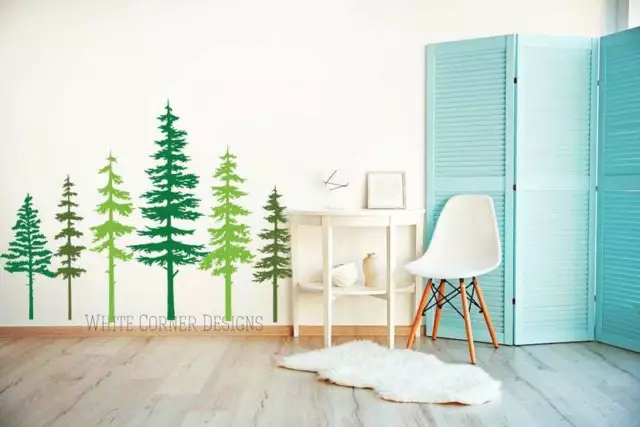 2 Color Pine Tree Forest Wall Decals,Tree Wall Decals, Forest Mural, Forest tree