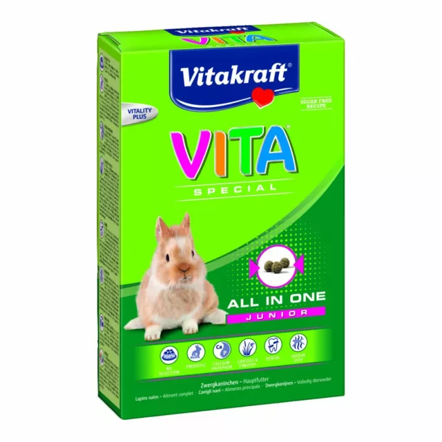 VITAKRAFT Vita Especial Junior (Mejor para Infantil) - Conejos Enanos - 600G -