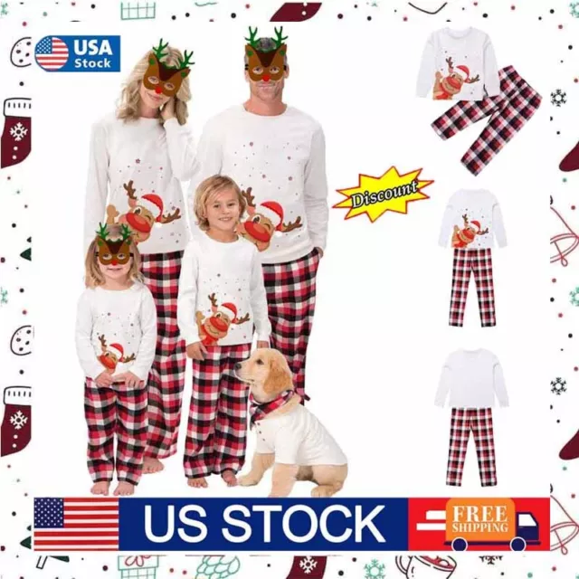 Christmas Family Matching Adult Kids Pyjamas Xmas Nightwear Pajamas PJs Set Gift