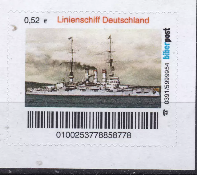 Privatpost. Biberpost. Linienschiff Deutschland, postfrisch