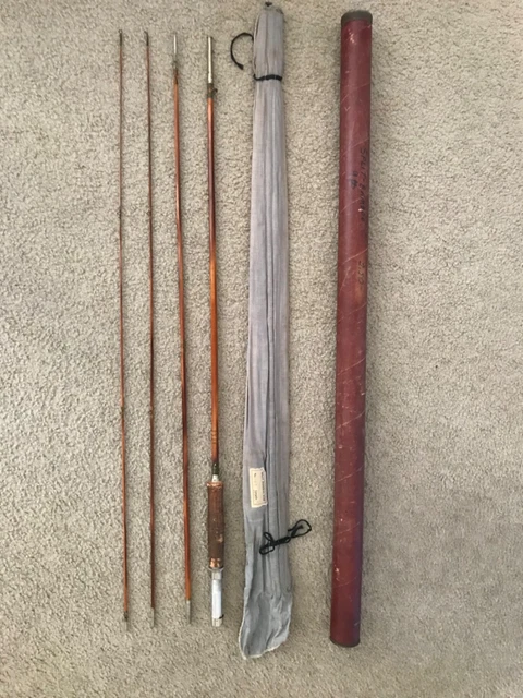 Canne à Pêche En Bambou Refendu - Lancer Carnassier 176cm 122g - 2 Brins - France - Très Bon état