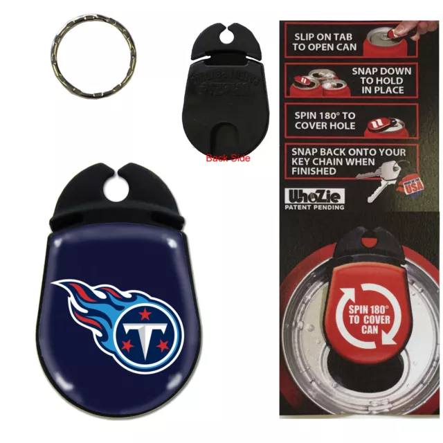 NFL Tennessee Titans 3-in-1 Soda Can Opener KeyChain Cover Official Licensed