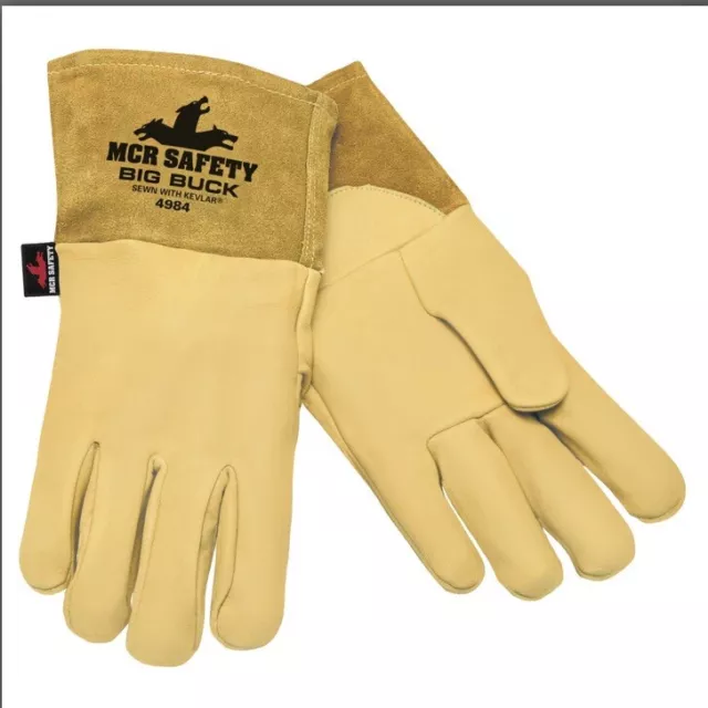 2 Pairs Of Memphis Big Buck 4984 Xl 4984  Deer Skin Welding Gloves Mig Tig Stick