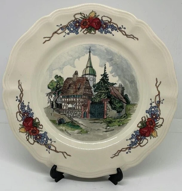 Assiette A Dessert Faience Sarreguemines Obernai Decor Loux Eglise En Alsace
