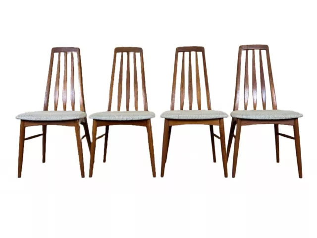 4x 60er 70er Jahre Eva Teak Stühle Dining Chair by Niels Koefoed for Hornslet