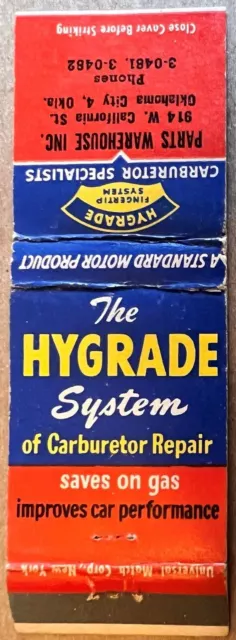 Parts Warehouse Inc Oklahoma City OK Hygrade System Vintage Matchbook Cover