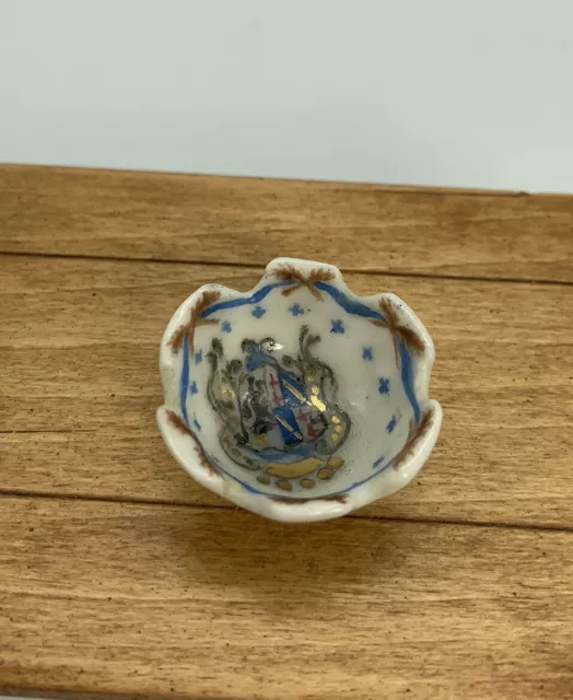 Dollhouse Miniature Artisan Signed Elizabett Andres Hand Painted Porcelain Bowl