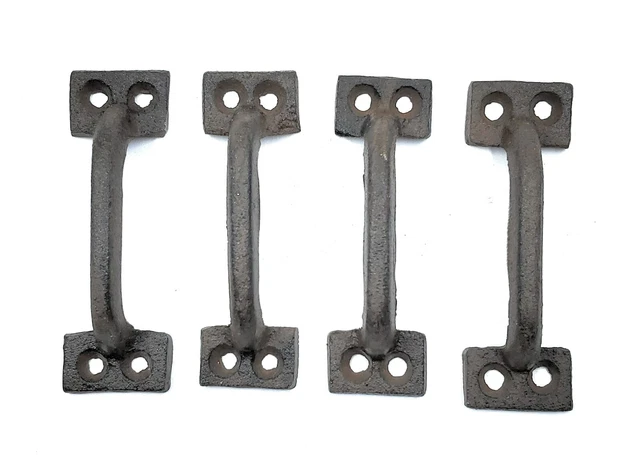 4 Small Handles Drawer Door Pulls Cabinet Rustic Cast Iron Decor 3 5/8"