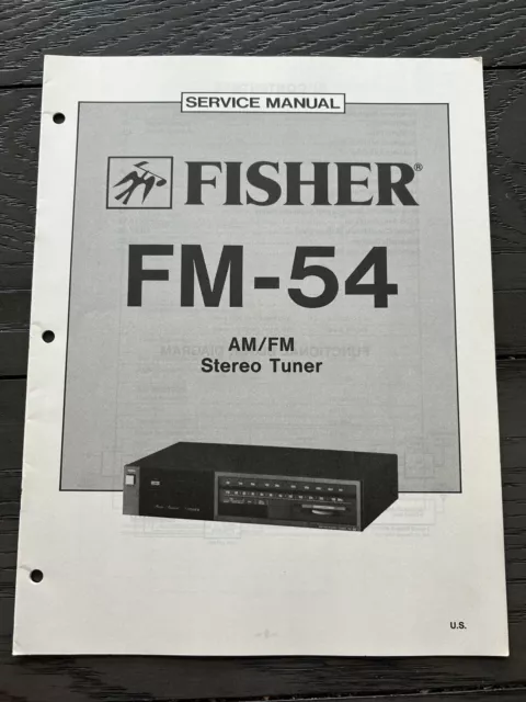 Fisher FM-54 AM/FM Stereo Tuner Service Manual OEM Vintage Repair