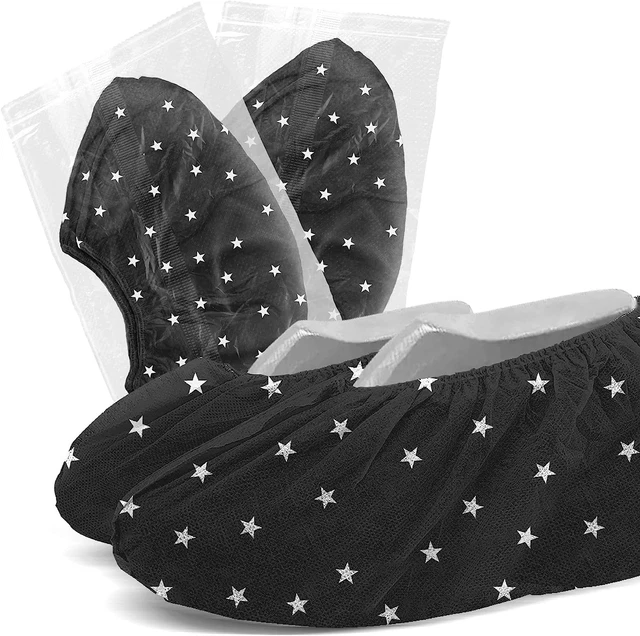 Shoe Covers Disposable 50 Count - 25 Individually Wrapped Pairs - Star Print Pr