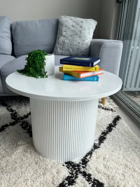 Designer Custom Handmade Hamptons Ribbed side Coffee Table