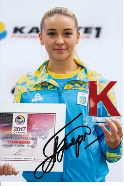 Anzhelika TERLIUGA - UKR - Karate - Olympia 2.OS Silber 2020 Foto signiert