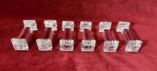 Baccarat 6 Crystal Knife Rest Porte Portes Couteaux Couteau Cristal 19Eme Xixeme