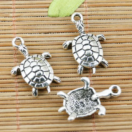 40PCS tibetan silver color sea turtle charms EF2238