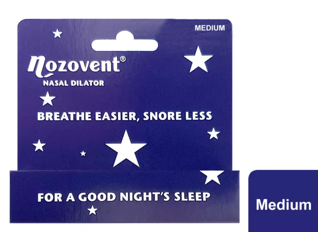 Nozovent Nasal Dilator Reduces Snoring Dry Mouth & Morning Tiredness - Medium