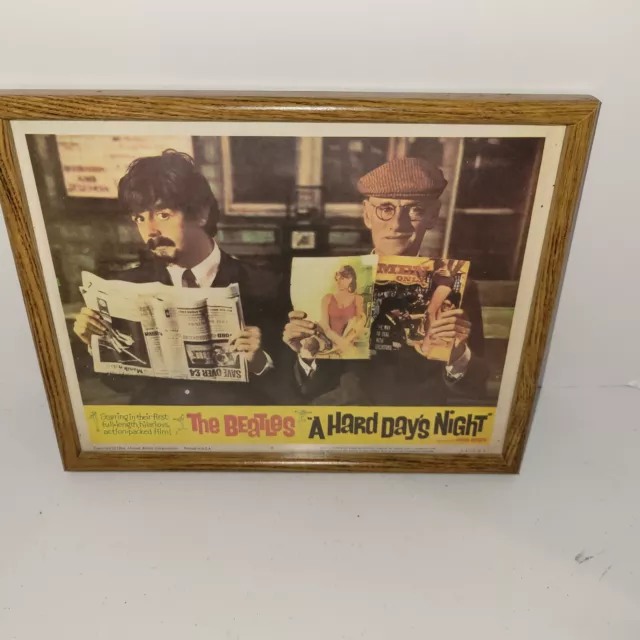 Beatles Hard Day's Night 1964 Original lobby card movie poster Framed