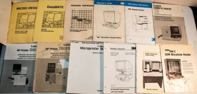 Lot Of 44 Vintage Microfilm, Microfiche Readers, Printers Operator's Manuals 2