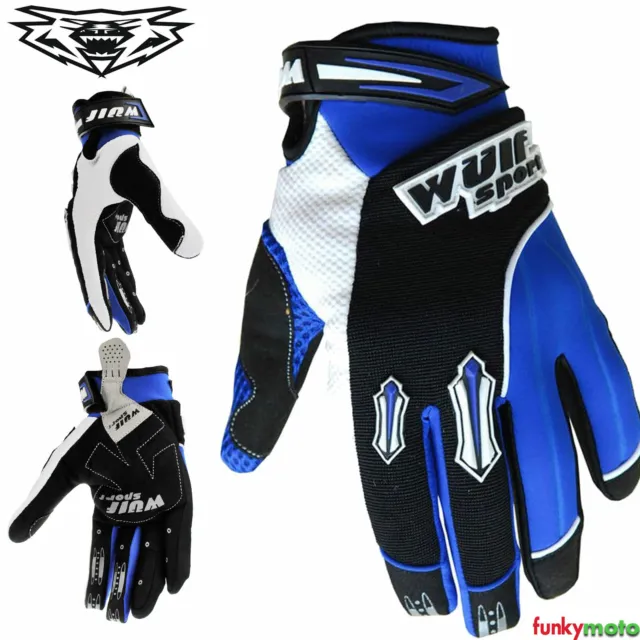 Wulfsport Stratos Motocross Handschuhe Cross Mx Quad Enduro Bmx Schwarz/Blau