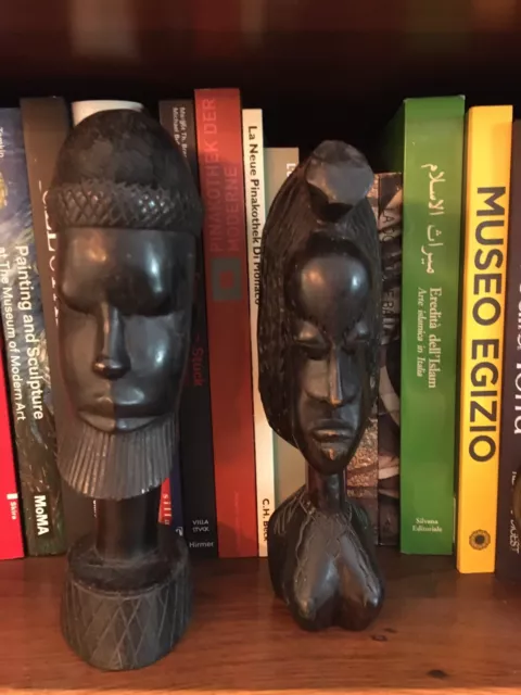 Coppia busti in ebano - arte etnica