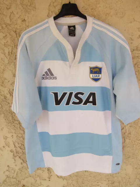 Maillot rugby ARGENTINE n°9 ARGENTINA vintage ADIDAS UAR Pumas shirt camiseta L 2