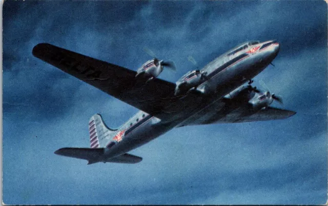 Super Deltaliner Delta Airlines In Flight Prop c1940s postcard NQ7