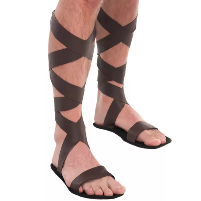 Roman Greek Gladiator Sandals Adult Men Costume Accessory, One Size