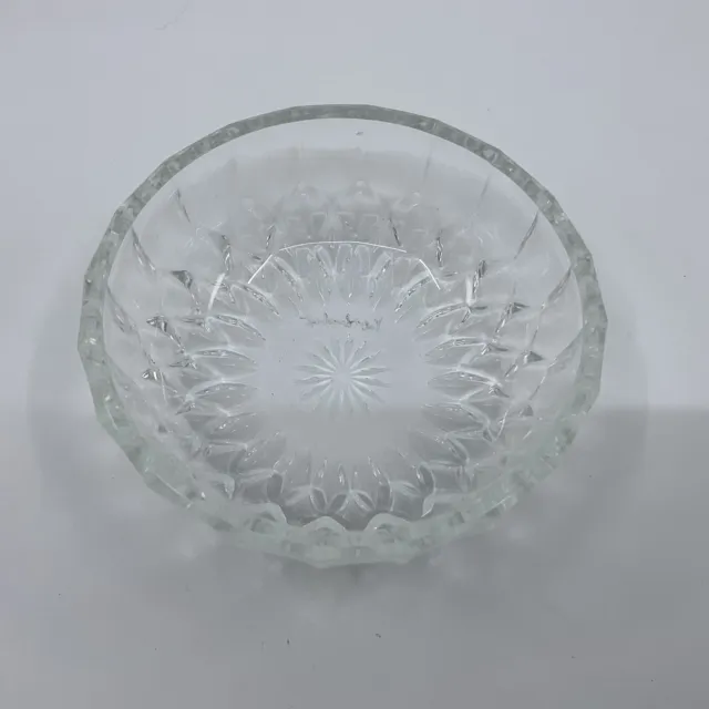 Val St. Lambert Imperial Signed Clear Cut Glass Crystal star bottom vintage bowl