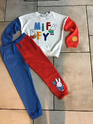 BNWT Next Girls 2 Piece Set Miffy Outfit Jumper And Joggers 6-7 Years
