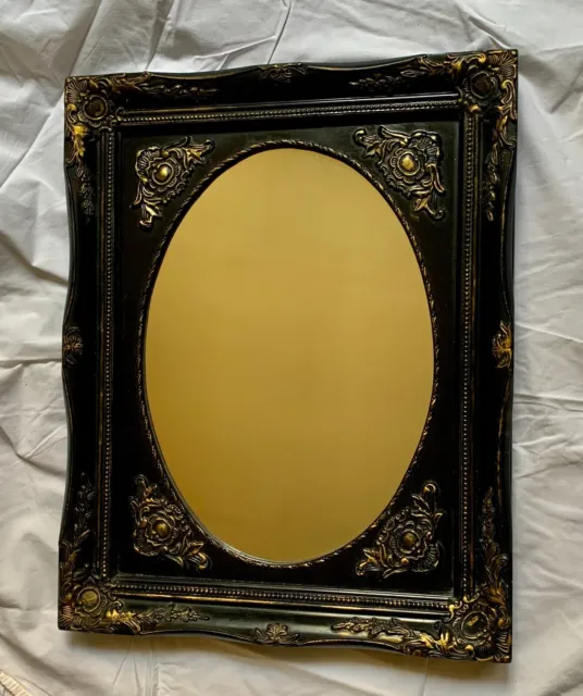 Miroir, style Napoléon III, bois, noir, doré.