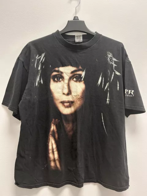 T Shirt Vintage 90s Cher Do You Believe Concert Tour Music Giant Tag Size XL