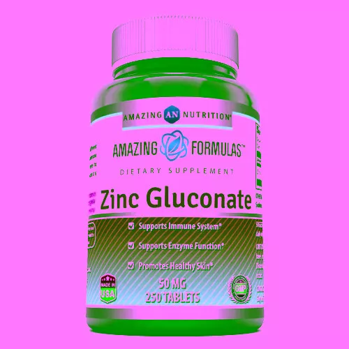 Superbe Formules Zinc Gluconate 50 MG 250 Tablettes Par Amazing Nutrition